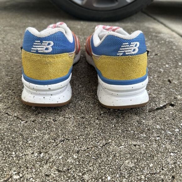 New Balance 997H Energy Red Atomic Sneakers Mens 9 Yellow Suede CM007HJP Shoes - Picture 6 of 13